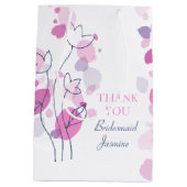 紙吹雪花びら結婚の花嫁の好意抱き枕 ミディアムペーパーバッグ (裏面)