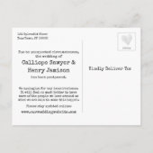 紙吹雪計画の変更延期結婚日 ポストカード (裏面)