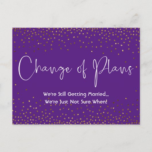 紙吹雪計画変更延期結婚日 ポストカード (正面)