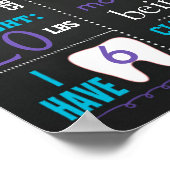 紙吹雪誕生日チョークボードの看板チョークボードの女の子 ポスター (角)