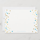 紙吹雪誕生日パーティー招待状ブルー金ゴールドスポットボーイ 招待状 (裏面)