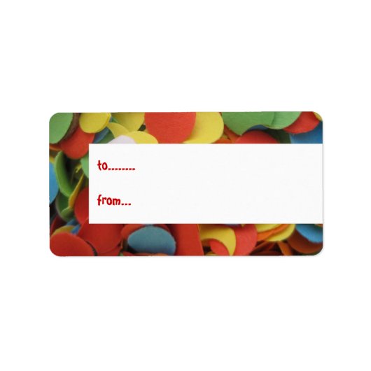 紙吹雪誕生日プレゼントラベル ラベル (正面)