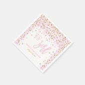 紙吹雪赤ちゃんシャワーナプキンピンク金ゴールド赤ちゃんシャワー スタンダードカクテルナプキン (角)