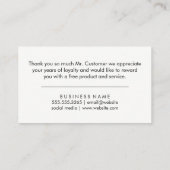 紙吹雪金ゴールドきらめく | Thank Youロイヤリティカード ロイヤリティカード (裏面)