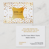 紙吹雪金ゴールドクーポン割引ギフト券 割引カード (正面/裏面)