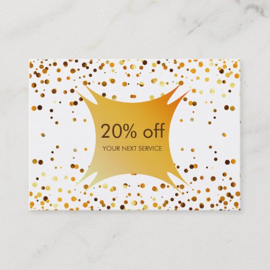 紙吹雪金ゴールドクーポン割引ギフト券 割引カード (正面)