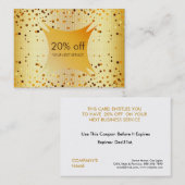 紙吹雪金ゴールドクーポン割引ギフト券 割引カード (正面/裏面)