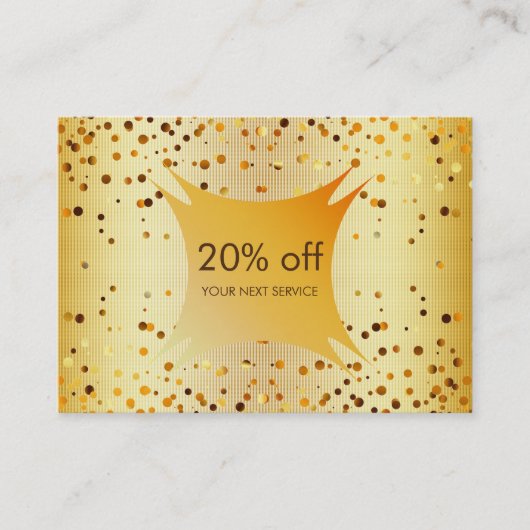 紙吹雪金ゴールドクーポン割引ギフト券 割引カード (正面)