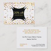 紙吹雪金ゴールドクーポン割引ギフト券 割引カード (正面/裏面)