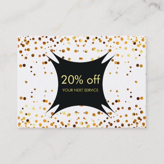 紙吹雪金ゴールドクーポン割引ギフト券 割引カード (正面)