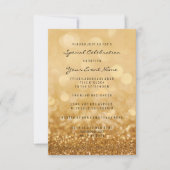 紙吹雪金ゴールドグラムグリッター銀ミニマル色 招待状 (正面)