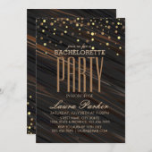 紙吹雪金ゴールドスパークルエレガントバチェロレッテ 招待状 (正面/裏面)