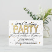 紙吹雪金ゴールドスパークル60th誕生日パーティー 招待状 (スタンド正面)
