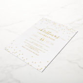 紙吹雪金ゴールドホワイトクリスマスパーティー 箔招待状 (回転した状態)