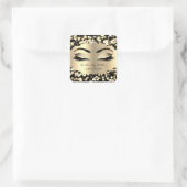 紙吹雪金ゴールドLashesNameクリーナースクエア化粧 スクエアシール (バッグ)