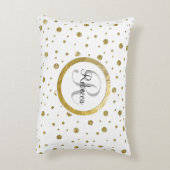 紙吹雪銀/金ゴールドモノグラム アクセントクッション (裏面(縦))