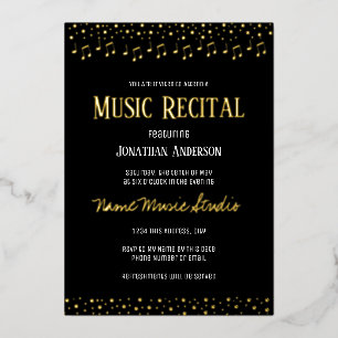 紙吹雪音楽の発表会 箔招待状