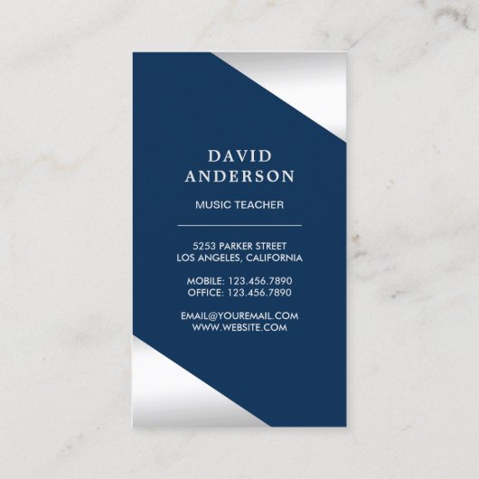 紙吹雪音楽先生銀太鼓キットドラム 名刺 (裏面)