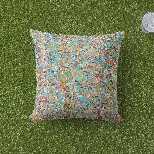 紙吹雪16 x 16屋外装飾用クッション アウトドアクッション (芝生)