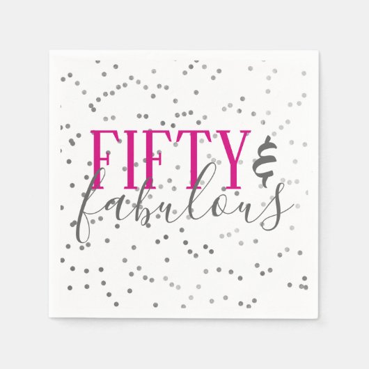 紙吹雪50と素晴らしい誕生日パーティナプキンス スタンダードカクテルナプキン (正面)