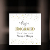 紙吹雪!「やつらだ婚約した!」カスタムナプキン スタンダードカクテルナプキン