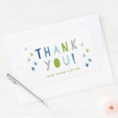 紙吹雪 |キッズ感謝していパーティーステッカー 長方形シール (封筒)