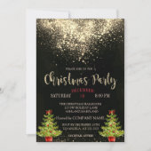 紙吹雪，クリスマスツリーのクリスマス会社のパーティー 招待状 (正面)