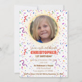 紙吹雪&グミーズ誕生日招待状 招待状 (正面)