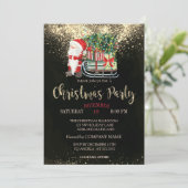 紙吹雪、サンタクロース、そりのクリスマス会社 招待状 (スタンド正面)