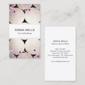 紙吹雪&シルバーガーリー美しいサロンスタイリッシュ 名刺 (正面/裏面)