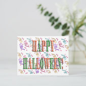 紙吹雪&ハロウィーンフェスティバル文字はがき ポストカード (スタンド正面)