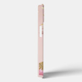 紙吹雪、バラ金ゴールドブラシストロークピンクフラミンゴ Case-Mate iPhoneケース (裏面 / 右)