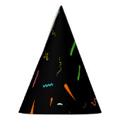 紙吹雪 パターン（の模様が）ある パーティーハット (左)