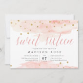 紙吹雪 ポップ・アートの |Sweet sixteen誕生日パーティー 招待状 (正面)