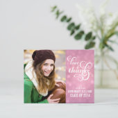 紙吹雪《写真》ぼけ味卒業写真ありがとうはがき ポストカード (スタンド正面)