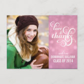 紙吹雪《写真》ぼけ味卒業写真ありがとうはがき ポストカード (正面)