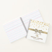 紙吹雪，弓，ハートパーソナライズされたブライダルプランナー ノートブック (内部)