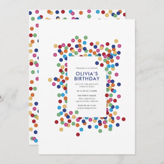 紙吹雪 招待状 (正面/裏面)