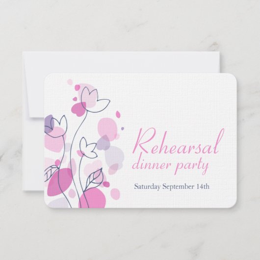 紙吹雪 花の花びら 青 ピンク リハーサル招待状 招待状 (正面)