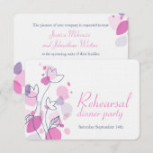紙吹雪 花の花びら 青 ピンク リハーサル招待状 招待状 (正面/裏面)