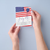 紙国旗の風船4日7月BBQ招待状 チラシ (手)