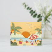 紙工作 夏のビーチ ポストカード (スタンド正面)