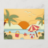 紙工作 夏のビーチ ポストカード (正面)