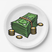 紙幣とコインのお金 ペーパープレート (正面)