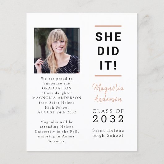 紙彼女はそれを写真の卒業発表 チラシ (裏面)