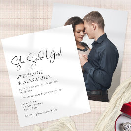 紙彼女はYesスクリプト写真婚約招待状 チラシ