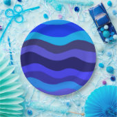 紙感じプレート青 ペーパープレート (パーティー)