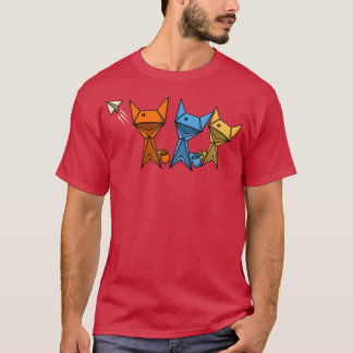 紙折り畳みアート紙キャットジャパン折り紙 Tシャツ