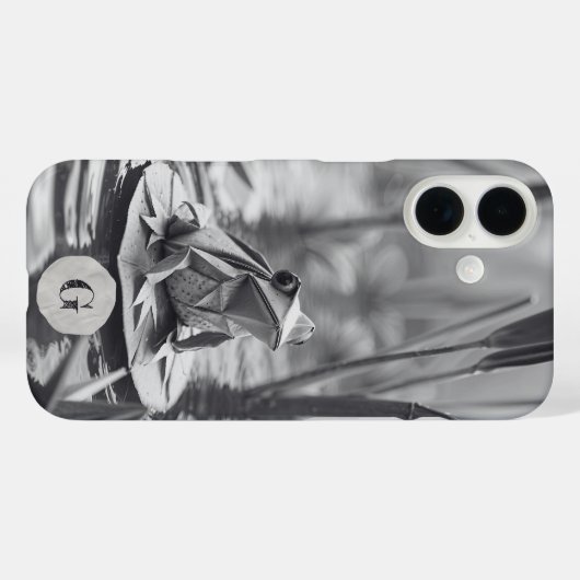 紙折り紙フロッグリリーパッドポンドモノグラム Case-Mate iPhoneケース (裏面 (横))