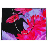 紙抱き枕ブラック日本の花 ラージペーパーバッグ (裏面)